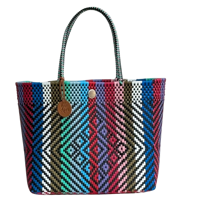 Mexican Large Recycled Plastic Tote Bag, Mexican Mercado Bag
