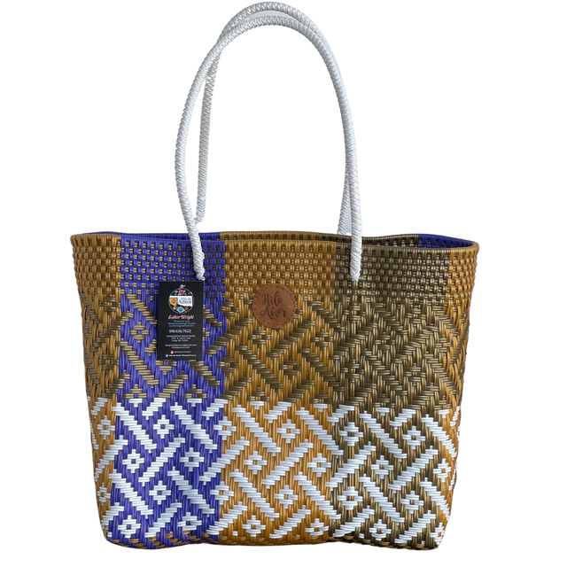 最前線の Tote Plastic Recycled Large Mexican Bag, Bag Mercado Mexican バッグ