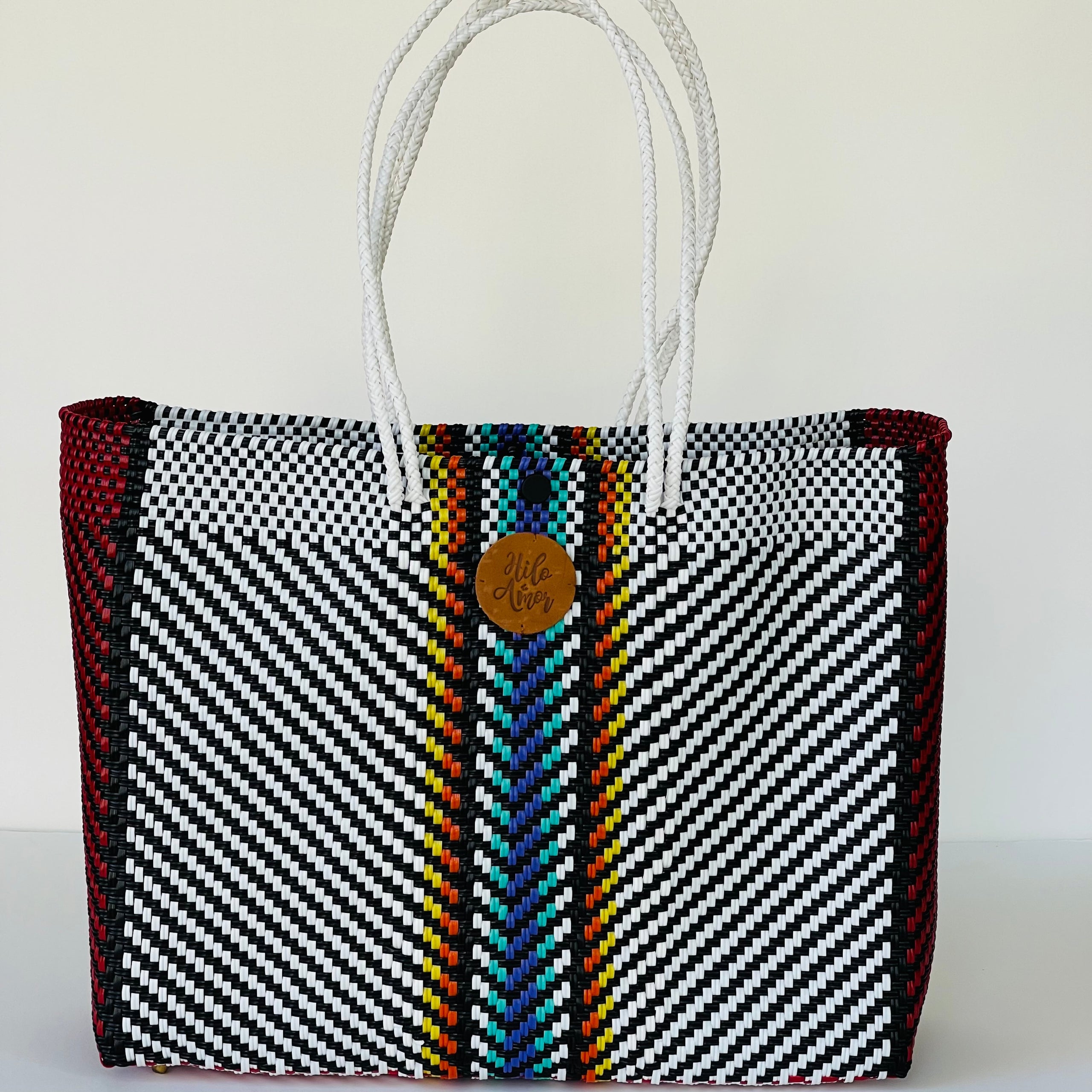Small Handwoven Recycled Plastic Open Tote Bag – Keepin' Breezy